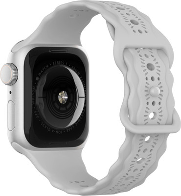 picau-pau Apple Watch Silicone Lace Design Strap Compitable 41MM,40MM,38MM Smart Watch Strap(Grey)