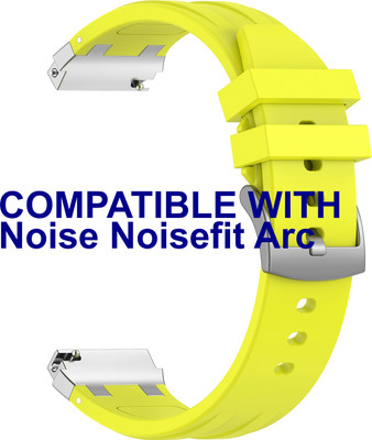 ACM Watch Strap Metal Hook Silicone 22mm for Noise Noisefit Arc Smartwatch Lime Yellow M36 Smart Watch Strap(Yellow)