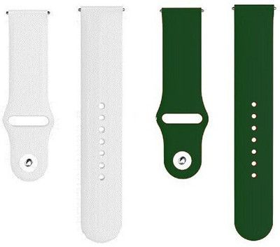 BLACK LOVIES 20 MM Soft Silicon Smartwatch Strap Compatible With BO_AT Vertex Smart Watch Strap(White, Green)