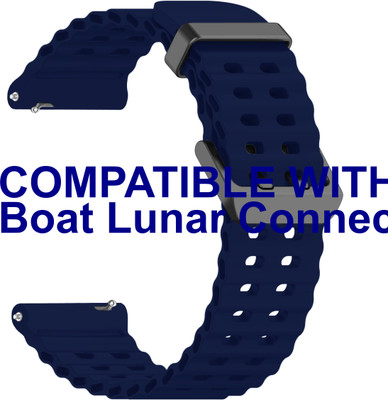 ACM Watch Strap Silicone Sports 22mm for Boat Lunar Connect Ace Smartwatch Dark Blue M40 Smart Watch Strap(Blue)