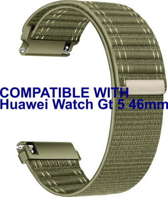 ACM Watch Strap Nylon Soft for Huawei Watch Gt 5 46mm Smartwatch Khakhi Smart Watch Strap(Green)