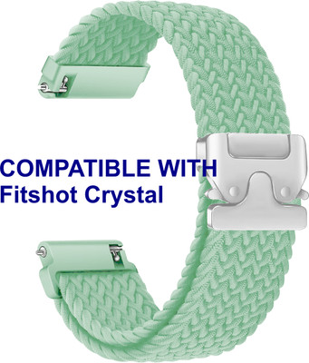 ACM WSM38Z22GR2817 Watch Strap Woven Braided Clipper 22mm for Fitshot Crystal Smartwatch Green Smart Watch Strap(Green)