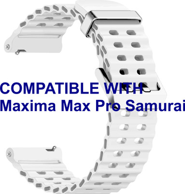 ACM WSM40B22WT3114 Watch Strap Silicone Sports 22mm for Maxima Max Pro Samurai Smartwatch Belt White Smart Watch Strap(White)
