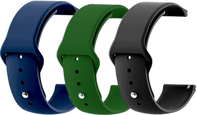 BLACK LOVIES 20 MM Smartwatch straps Pack of 3 Smart Watch Strap(Black, Blue, Green)