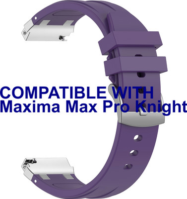 ACM Watch Strap Metal Hook Silicone 22mm for Maxima Max Pro Knight Plus Smartwatch Belt Purple Smart Watch Strap(Purple)