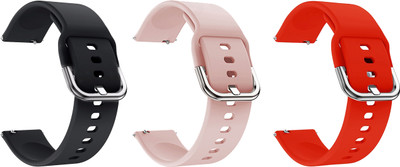 ACM Pack of 3 Watch Strap Hook for Fireboltt Talk Bsw004 (Black/Creame/Red) Smart Watch Strap(Mullti Color)