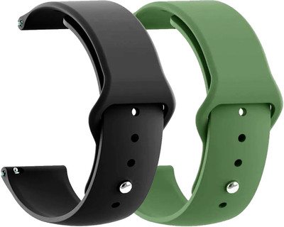 AOnes Pack of 2 Silicone Belt Watch Strap for Pebble Spark Ace Smart Watch Strap(Black, Green)