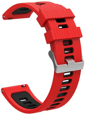 Colorcase Silicon Strap Compatible with Noise Colorfit Hexa Smart Watch Smart Watch Strap(Red)