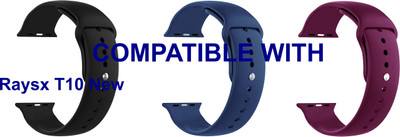 ACM WSM2P40BKDBLPU1154N3 Pack of 3 Sliding 44mm 49mm Watch Strap Silicone Belt for Raysx T10 New Smartwatch Black/Dark Blue/Burgundy Purple Smart Watch Strap(Mullti Color)