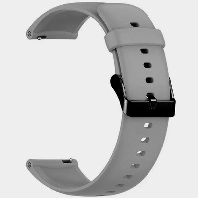 TRENDINGVIEW 20mm Strap for Smart Watches |Black Buckle | Easy Fit Adjustable Design Smart Watch Strap(Grey)