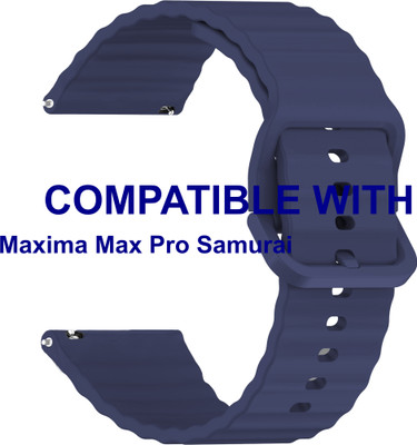 ACM Watch Strap Silicone Classy Belt for Maxima Max Pro Samurai Smartwatch Dark Blue Smart Watch Strap(Blue)