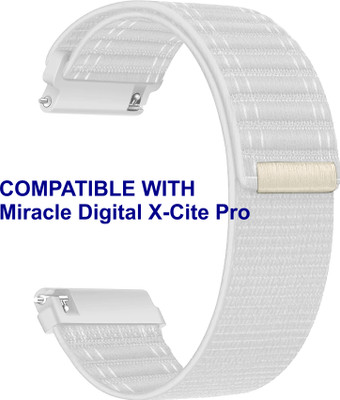 ACM WSM39A20WT1620 Watch Strap Nylon Soft 20mm for Miracle Digital X-Cite Pro Smartwatch White Smart Watch Strap(White)