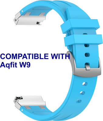 ACM WSM36X22BL1909 Watch Strap Metal Hook Silicone 22mm for Aqfit W9 Smartwatch Blue Smart Watch Strap(Blue)
