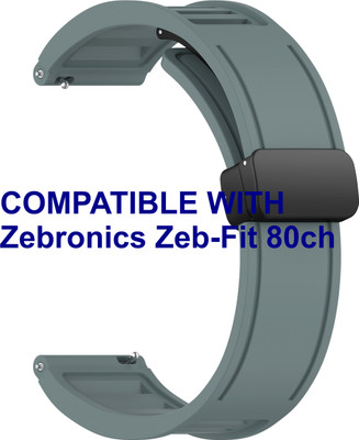 ACM WSM35W20CYG2354 Watch Strap Magnetic Clasp 20mm for Zebronics Zeb-Fit 80ch Smartwatch Cyan Grey Smart Watch Strap(Grey)