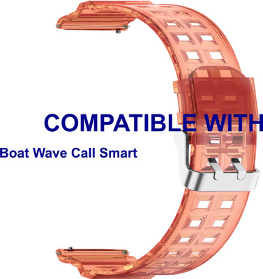 ACM WSM22J22OR3890 Watch Strap Transparent Design Belt 22mm for New Boat Wave Call Smart Smartwatch Orange Smart Watch Strap(Orange)