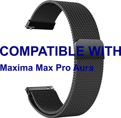 ACM WSM4M22BK5033 Watch Strap Magnetic Belt 22mm for Maxima Max Pro Aura Smartwatch Black Smart Watch Strap(Black)