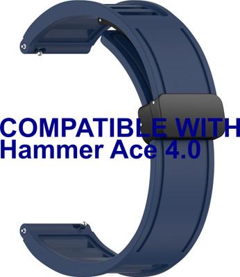 ACM Watch Strap Magnetic Clasp 20mm for Hammer Ace 4.0 Smartwatch Belt Dark Blue Smart Watch Strap(Blue)