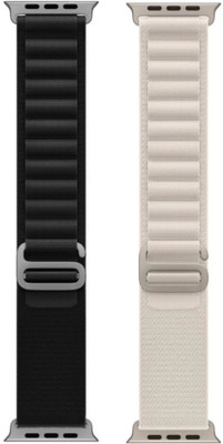 menaso Alpine Loop 49mm 45mm 44mm 42mm Nylon Bands with Titanium G-Hook Smart Watch Strap Smart Watch Strap(Black, White)