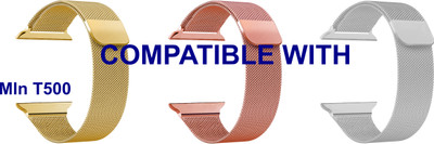 ACM WSM4M40GLRSGSL1029N1 Pack of 3 Sliding 44mm 49mm Watch Strap Magnetic for Mln T500 Smartwatch Champagne Gold/Rose Gold Pink/Silver Smart Watch Strap(Mullti Color)