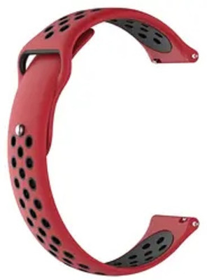 Melfo Dual Design Rubber Strap Compatible with Pebble Hive Smart Watch Smart Watch Strap(Red, Black)