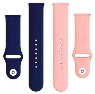 BLACK LOVIES 22 mm Soft Silicon Smartwatch Strap Compatible with Noice. Fit - Agile. Smart Watch Strap(Blue, Pink)