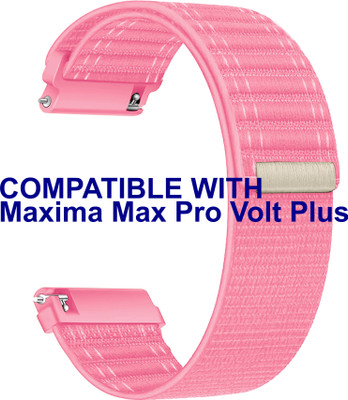 ACM Watch Strap Nylon Soft for Maxima Max Pro Volt Plus Smartwatch Pink Smart Watch Strap(Pink)