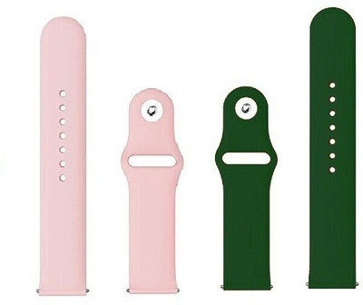 BLACK LOVIES 20 MM Soft Silicon Smartwatch Strap Compatible With BO_AT Wave Pro 47. Smart Watch Strap(Pink, Green)