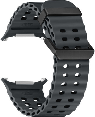 TechAwake Premium Silicone Band for Samsung Galaxy Watch Ultra – Breathable, Soft Silicon Smart Watch Strap(Black)