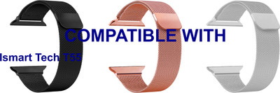 ACM WSM4M40BKRSGSL1059N1 Pack of 3 Sliding 44mm 49mm Watch Strap Magnetic for Ismart Tech T55 Smartwatch Black/Rose Gold Pink/Silver Smart Watch Strap(Mullti Color)