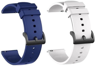 TooHype 22mm Soft Pack Of 2 (Compatible Watch List In Photo & Description) 22 mm Silicone Smart Watch Strap(Blue, White)