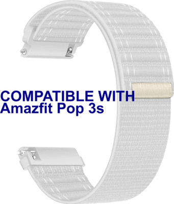 ACM Watch Strap Nylon Soft 22mm for Amazfit Pop 3s Smartwatch White M39 Smart Watch Strap(White)