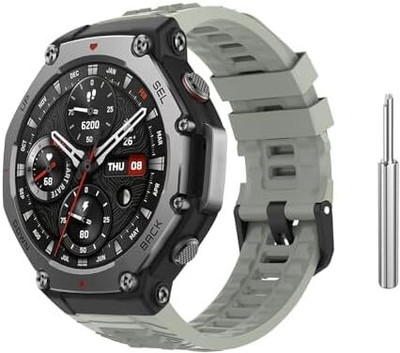 SwapME Silicone Band Compatible with Amazfit T-Rex 3, Soft Breathable Straps Wristbands Bracelet Replacement for T-Rex 3 Band Men Women Smart Watch Strap(Grey)