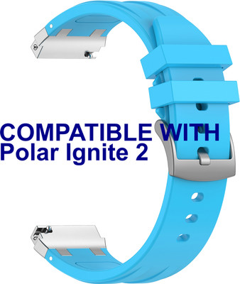 ACM Watch Strap Metal Hook Silicone for Polar Ignite 2 Smartwatch Blue Smart Watch Strap(Blue)