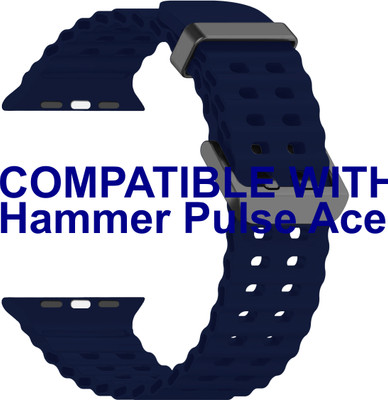 ACM Sliding 44mm 49mm Watch Strap Silicone Sports for Hammer Pulse Ace Pro Smartwatch Dark Blue Smart Watch Strap(Blue)