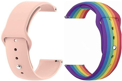 TECHNUV 22MM Watch Strap For Pin (compatible Watch List In Photo & Description) Smart Watch Strap(Pink, Mullti Color)