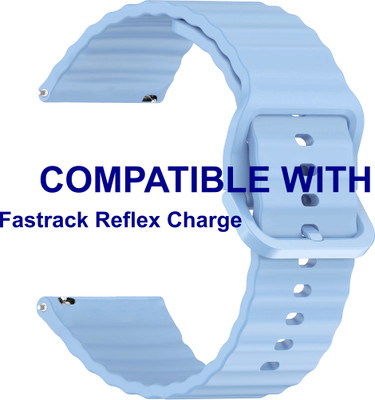 ACM Watch Strap Silicone Classy Belt for |Fastrack Reflex Charge Smartwatch Light Blue Smart Watch Strap(Blue)