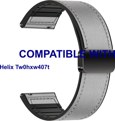 ACM WSM28P22GY3893 Watch Strap Leather Magnetic Silicone Belt 22mm for New Helix Tw0hxw407t Smartwatch Grey Smart Watch Strap(Grey)