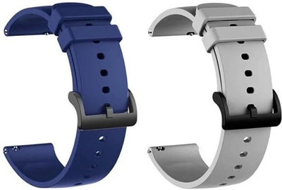 TooHype 22mm Soft Pack Of 2 (Compatible Watch List In Photo & Description) 22 mm Silicone Smart Watch Strap(Blue, Grey)