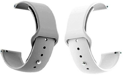 BLACK LOVIES 22 mm Soft Silicon Smartwatch Strap Compatible with Fire bolt Almighty BSW013 Smart Watch Strap(White, Grey)