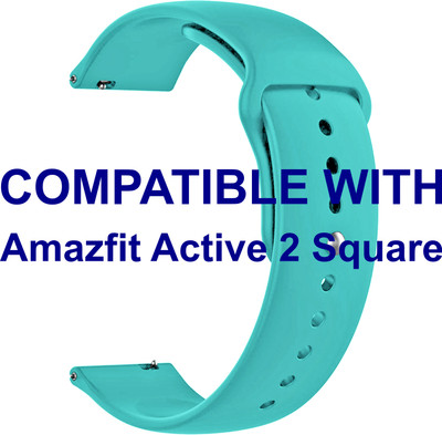 ACM WSM2P20LBL3909 Watch Strap Silicone Belt 20mm for Amazfit Active 2 Square Smartwatch Light Blue Smart Watch Strap(Blue)