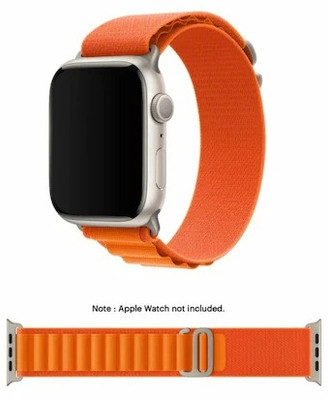 Chalo Kharido Adjustable Strap with Metal G-Hook Premium Compatible with Watch 49mm 45mm 44mm 42mm Men & Women, Strap for iWatch Ultra Series SE 8 7 6 5 4 3 2 1 Alpine Loop Nylon Bands/Straps (Only Alpine Loop Strap for Apple iWatch, Watch NOT Included) Smart Watch Strap(Orange)