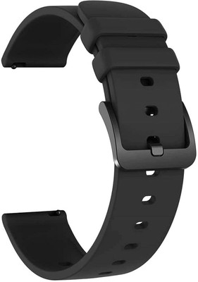 IIK Collection Black 22mm Silicon Strap Compatible With Smart Watch Strap(Black)