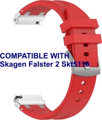 ACM WSM36X20RD1207 Watch Strap Metal Hook Silicone 20mm for Skagen Falster 2 Skt5110 Smartwatch Red Smart Watch Strap(Red)