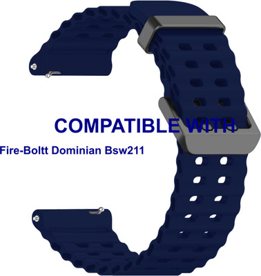 ACM WSM40B22DBL3892 Watch Strap Silicone Sports Belt 22mm for Fire-Boltt Dominian Bsw211 Smartwatch Dark Blue Smart Watch Strap(Blue)