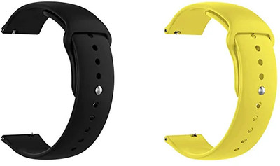 Like Star 22mm Soft Strap (compatible Watch List In Photo & Description) Only For 22 mm Smart Watch Strap(Black, Yellow)