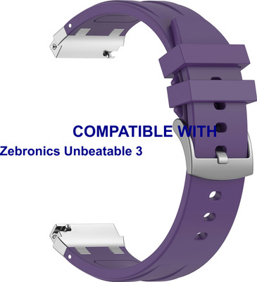 ACM WSM36X22PU3783 Watch Strap Metal Hook Silicone 22mm for New |Zebronics|| Unbeatable 3 Smartwatch Purple Smart Watch Strap(Purple)