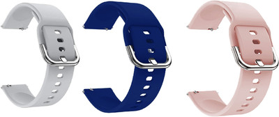 BLACK LOVIES 22 mm Soft Silicon Smartwatch Strap Compatible . Fit Buzz Smart Watch Strap(Grey, Blue, Pink)