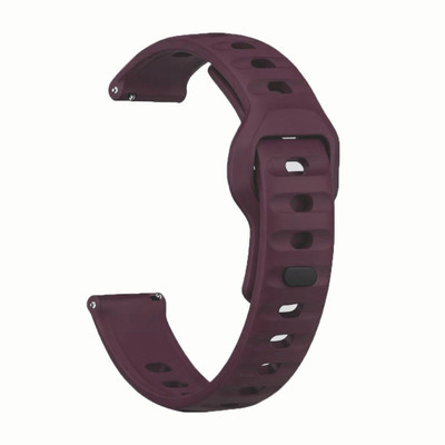 Colorcase Lining Silicon Strap 20mm Compatible with Ambrane Fitshot Sphere Smart Watch Smart Watch Strap(Brown, Red)