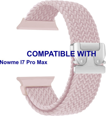 ACM WSM38Z40CPK1066 Sliding 44mm 49mm Watch Strap Woven Braided Clipper for Nowme I7 Pro Max Smartwatch Creame Pink Smart Watch Strap(Pink)