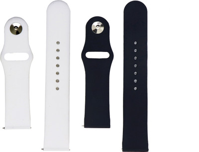 BLACK LOVIES 22 mm Soft Silicon Smartwatch Strap Compatible with Noice Color fit Ultra Smart Watch Strap(Black, White)